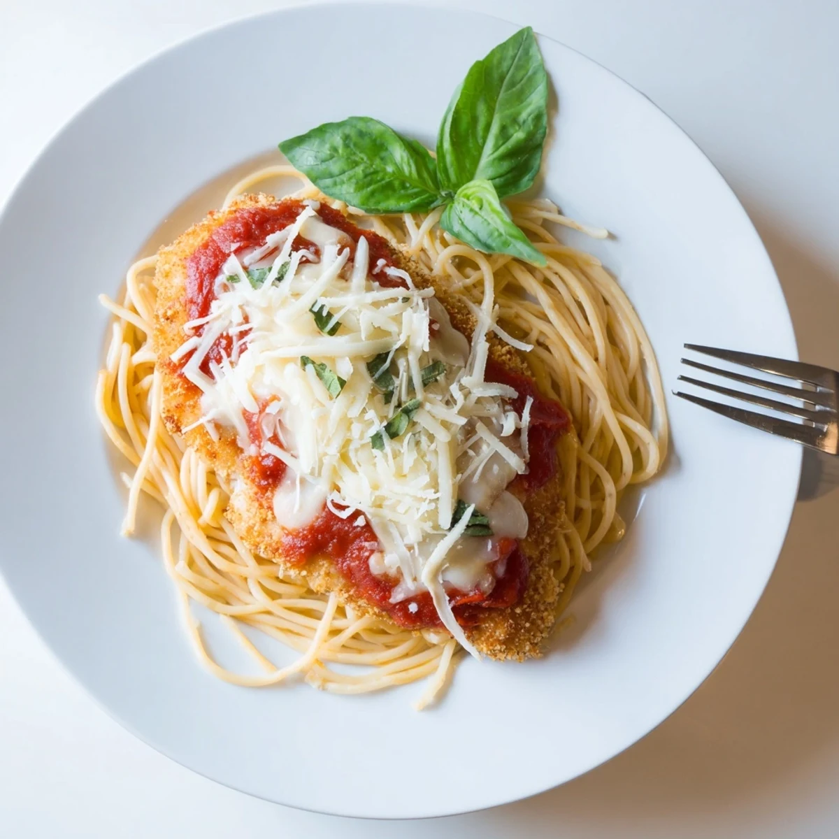 Golden, crispy chicken Parmesan baked with bubbly cheese, paired with spaghetti tossed in rich, chunky marinara sauce.