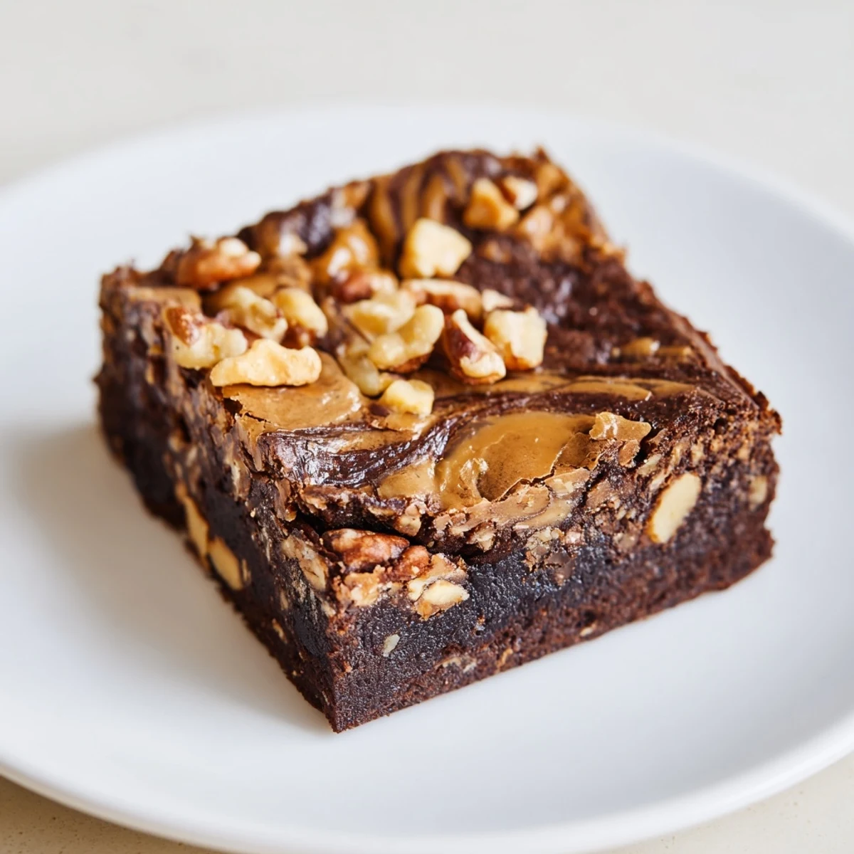 Decadent New Orleans Praline Brownies with a buttery pecan swirl on a rich chocolate base.