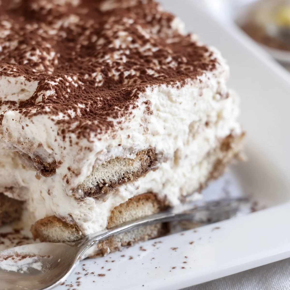 Elegant Earl Grey tiramisu dessert featuring bergamot-infused mascarpone and delicate chocolate topping