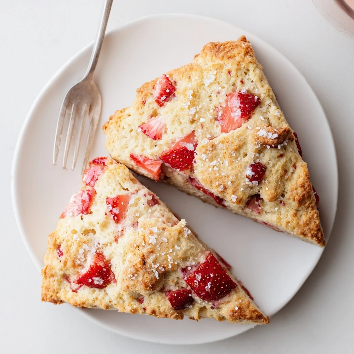 Golden brown strawberry scones scattered with coarse sugar on a wire rack