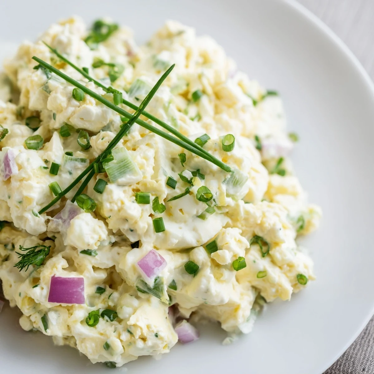 Protein-rich cottage cheese egg salad with chopped celery, onions, and parsley on whole grain toast