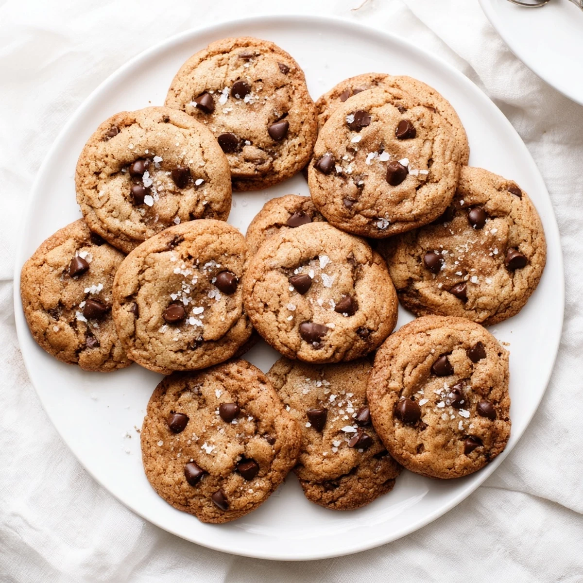 Plate of warm Vietnamese cinnamon chocolate chip cookies showcasing their crisp golden edges and spicy aroma