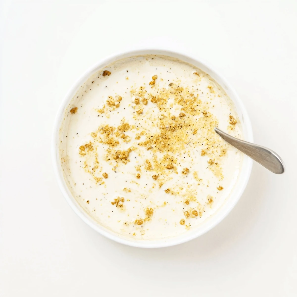 Rich and tangy white sauce spooned atop chicken shawarma wrap with fresh vegetables and herbs