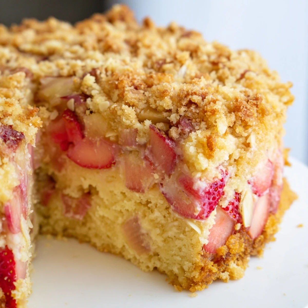 Golden Ultimate Spring Baking Treat fresh from oven with crunchy almond streusel topping