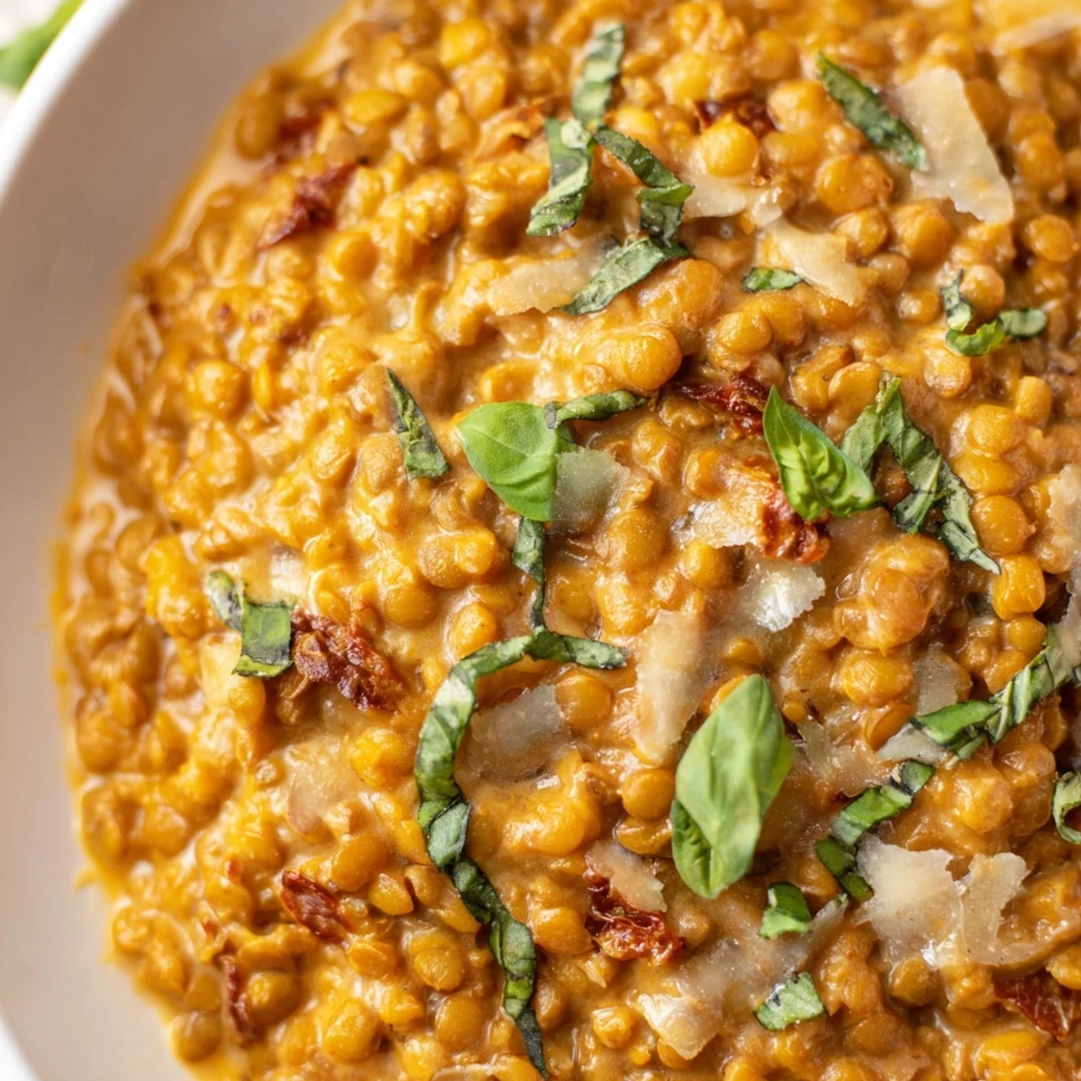 Sun-dried tomatoes and herbs coat tender lentils in this rich Marry Me Lentils dish