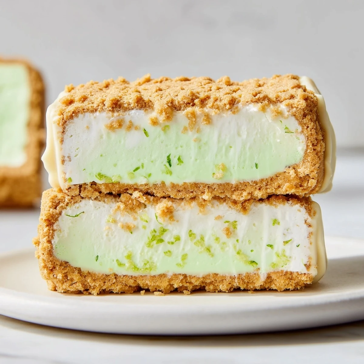 Chilled creamy center, zesty lime sprinkle on Key Lime Pie Ice Cream Sandwiches