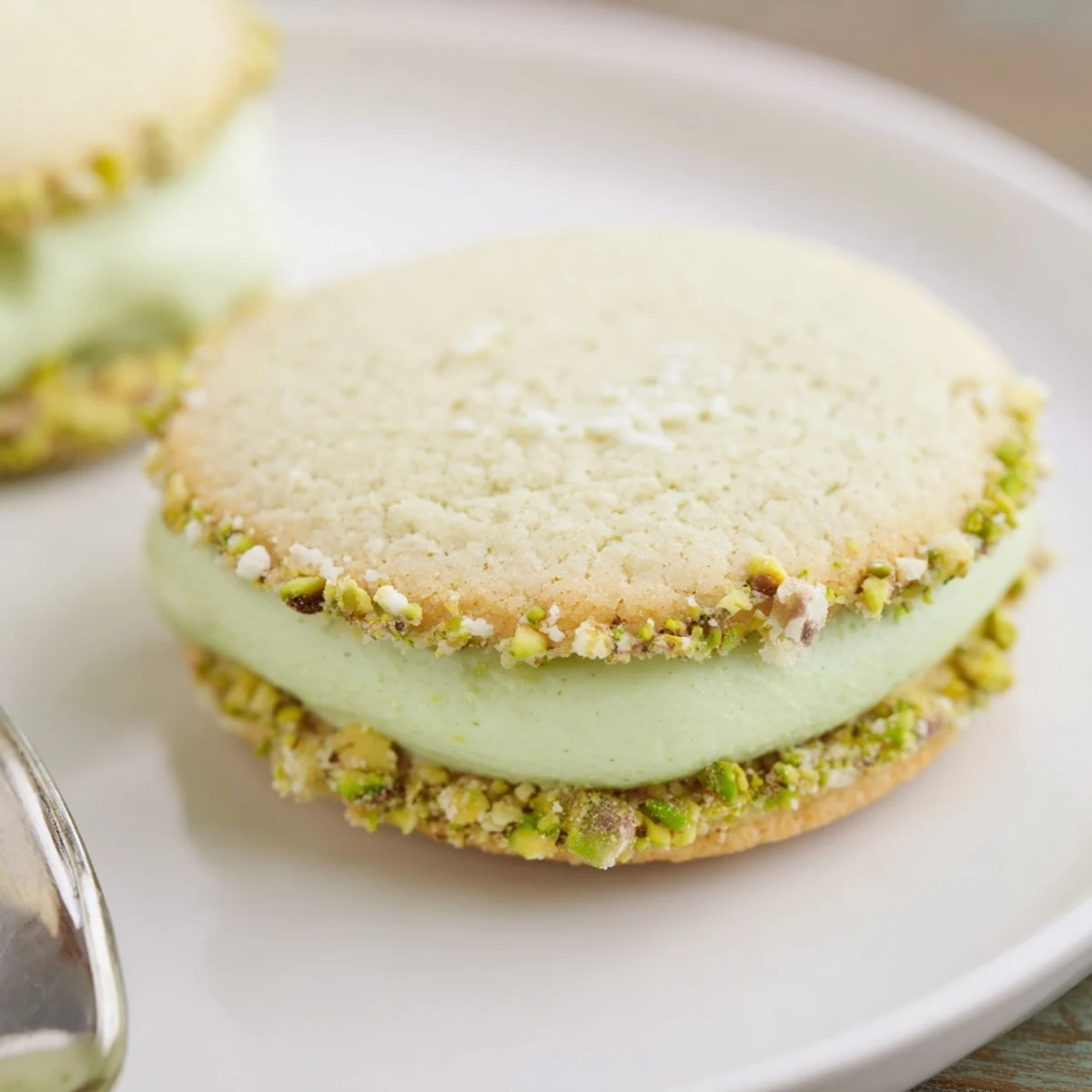 Elegant Pistachio Cream Cookies Recipe paired with teacup, delicate crumb and nutty aroma