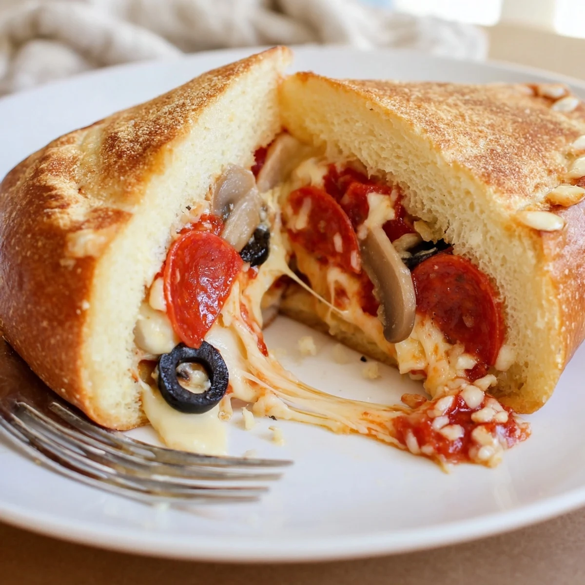 Campfire Pie Iron Pizza Pockets with crispy golden crust and gooey cheese.