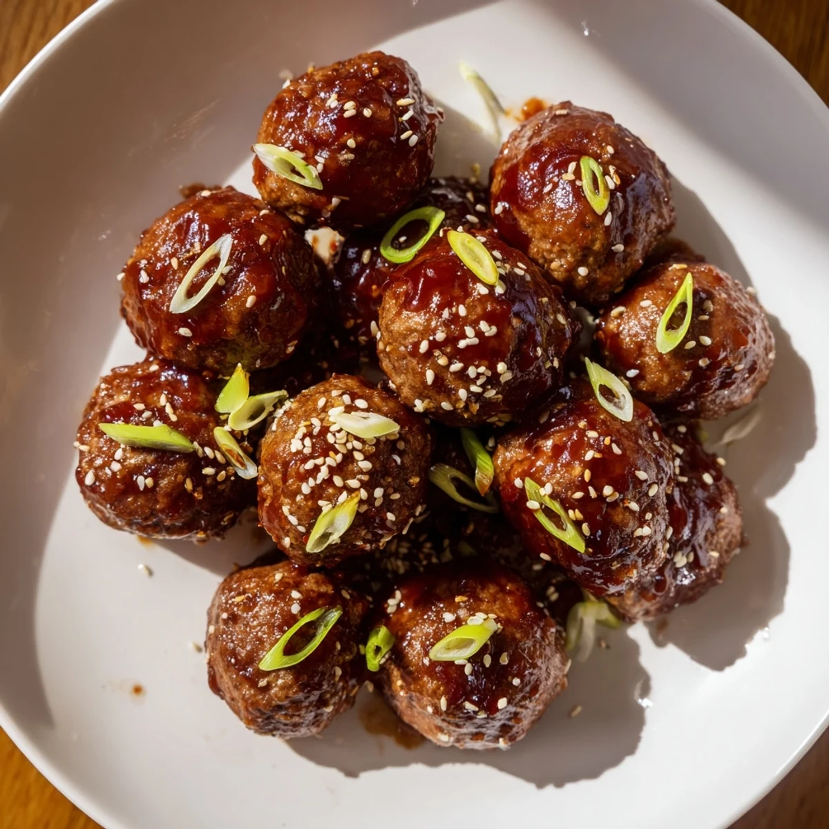 Spicy Firecracker Meatballs tossed in honeyed glaze, perfect for game-day.