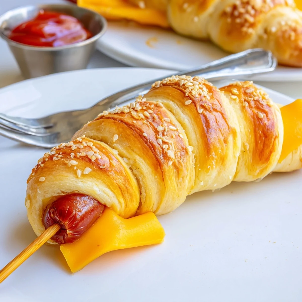 Warm Firecracker Hot Dogs sliced open to show melty cheddar, perfect party snack.