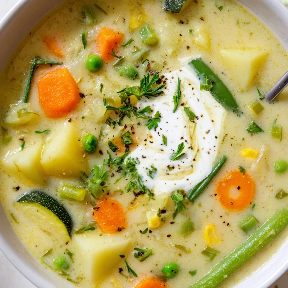 Creamy Vegetable Soup Recipe steaming in bowl, velvety texture with parsley garnish
