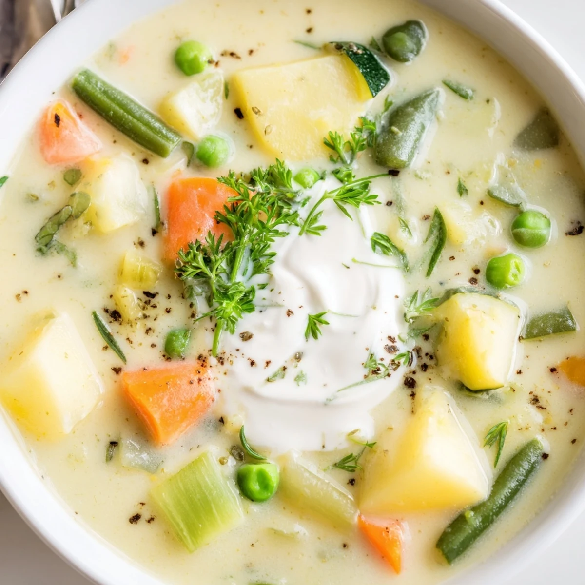 Homemade Creamy Vegetable Soup Recipe blended smooth, comforting spoonfuls on cool evenings