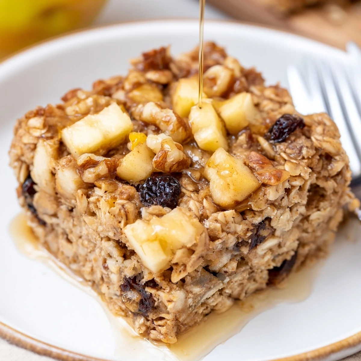 Delicious Apple Cinnamon Oatmeal Bake Recipe For Mornings steaming with golden spiced crust