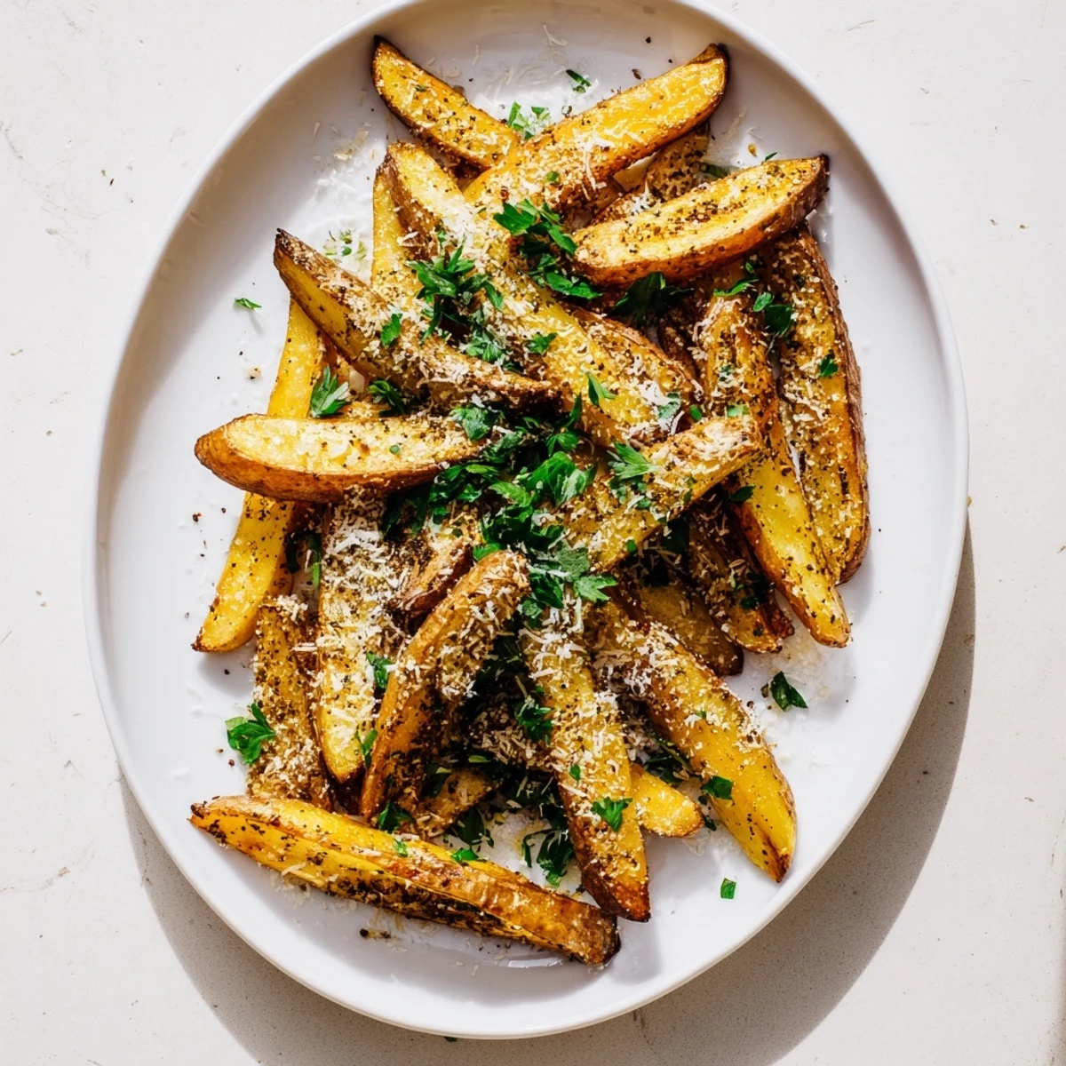 Crispy oven-baked fries drizzled with aromatic truffle oil and finished with Parmesan