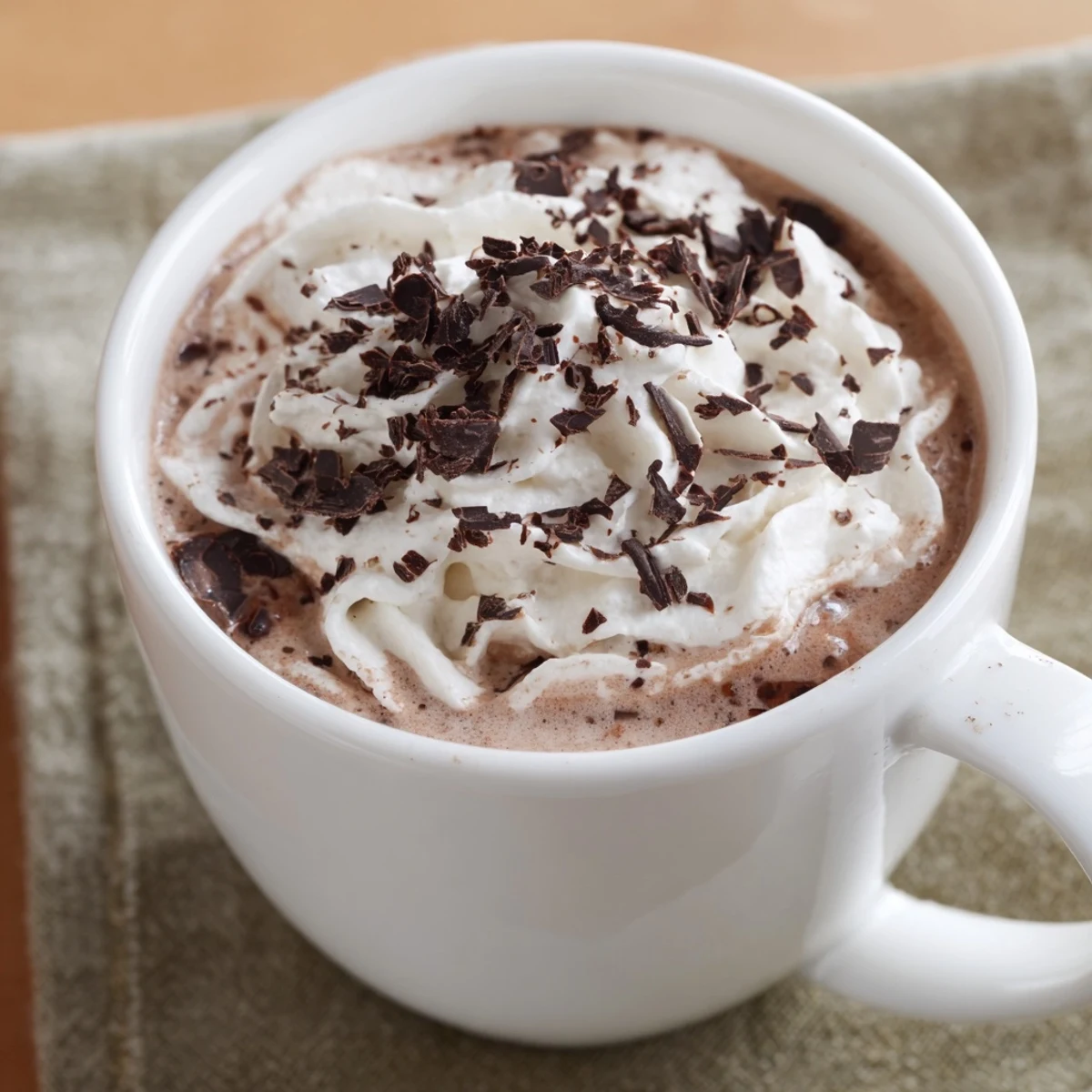 Cozy sugar-free keto hot chocolate garnished with a dusting of cocoa powder and cinnamon