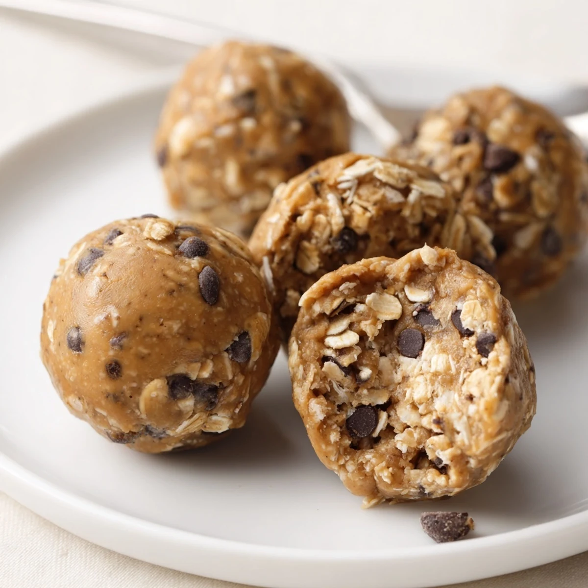 Hand rolled Peanut Butter Energy Balls chilling on parchment, perfect for lunchboxes