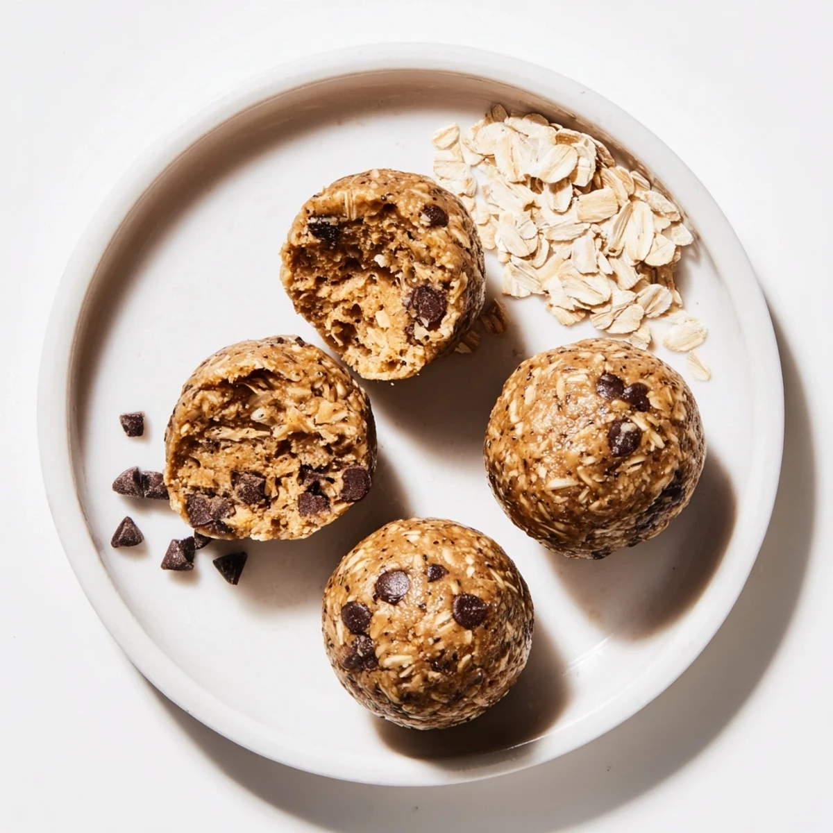 Stacked Peanut Butter Energy Balls in glass jar, irresistible honey gloss and oat texture