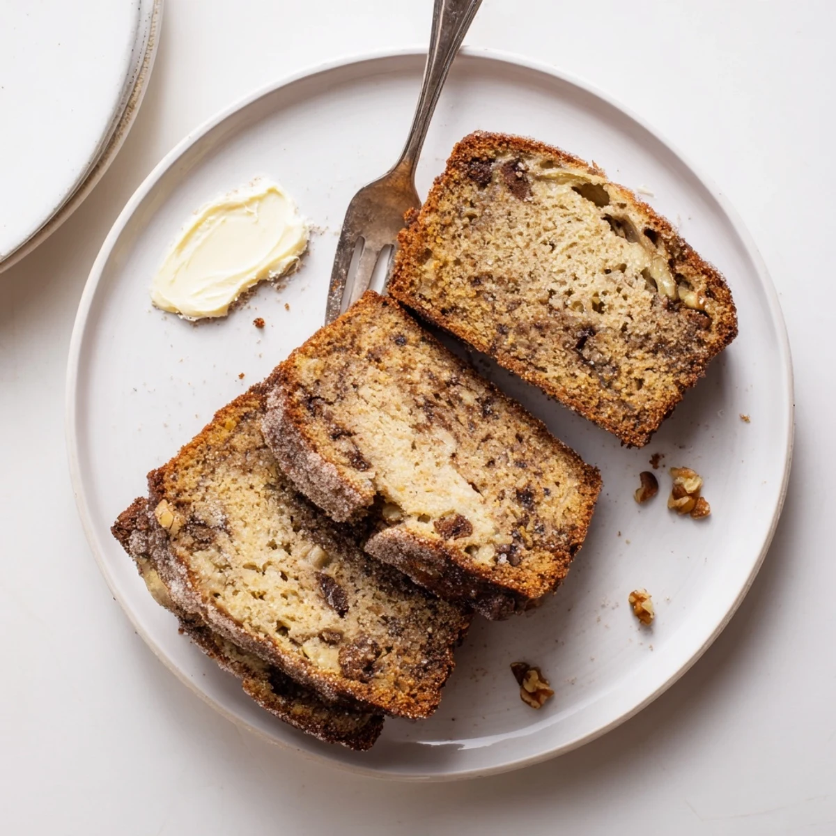 Warm Banana Bread Delight sliced on a rack, buttery aroma rising  
