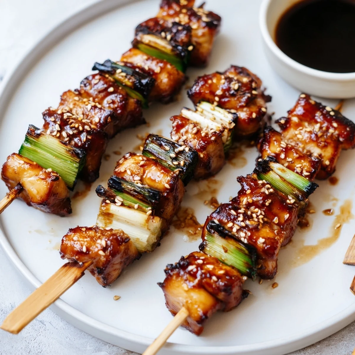 Sizzling skewers brushed with sweet tare over coals — Japanese Chicken Yakitori Ultimate Recipe.