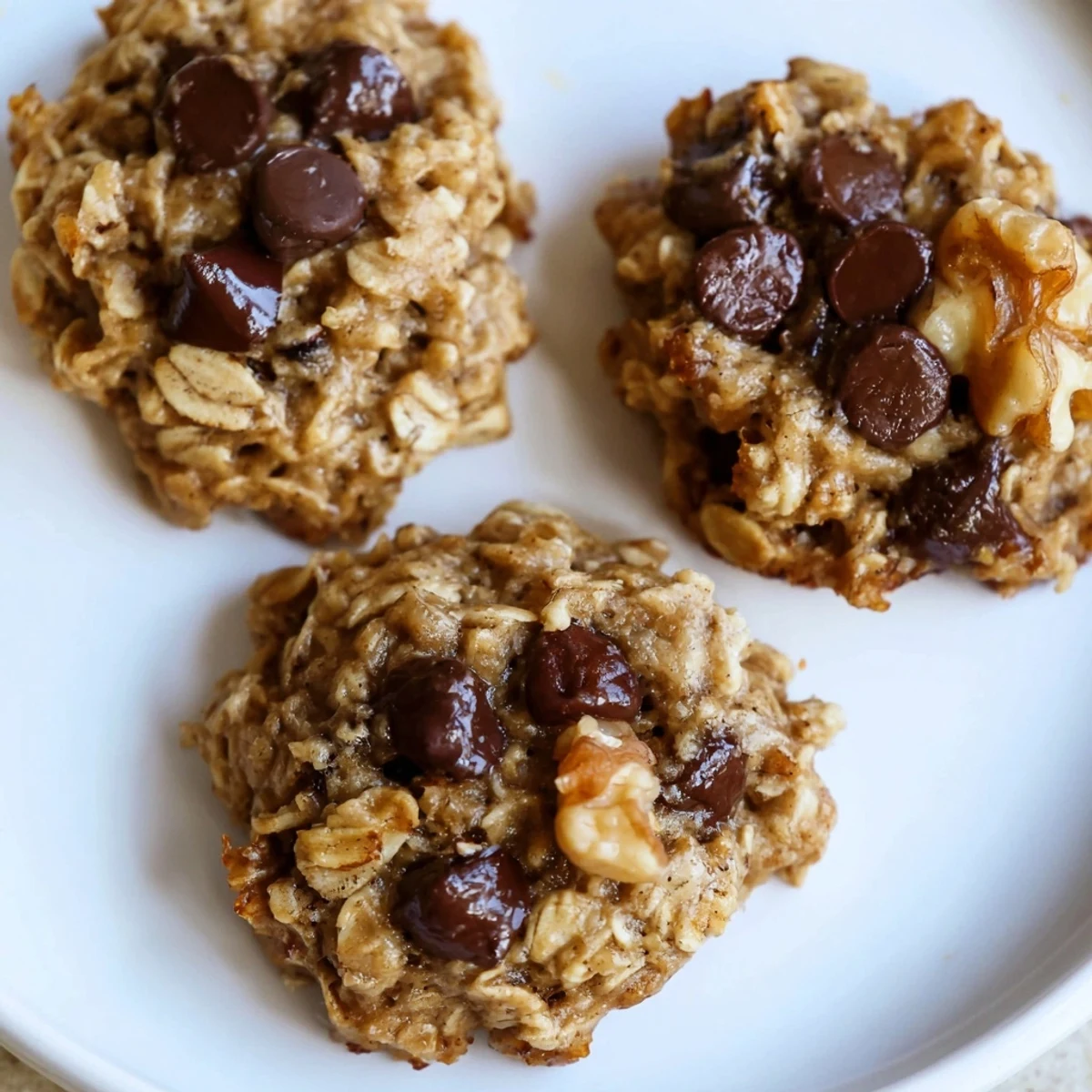 Stack of Banana Oat Cookies styled on rack, hint of cinnamon