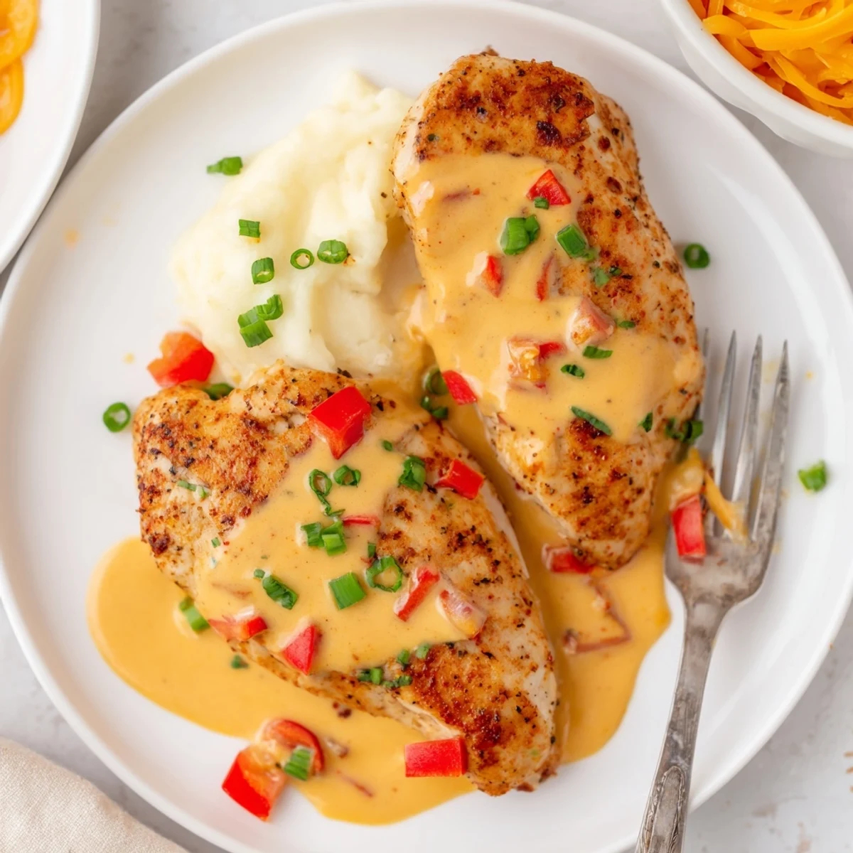 Mississippi Mud Chicken glistening in velvety, smoky cream sauce, garnished with parsley
