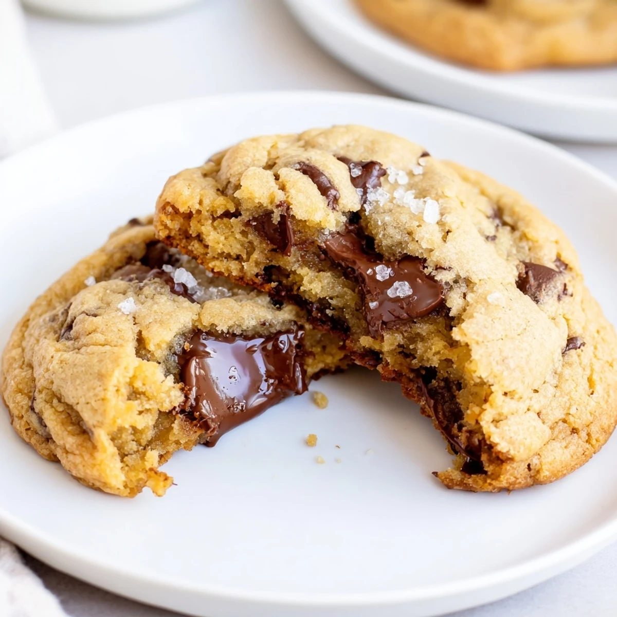 Warm Brown Butter Chocolate Chip Cookies Recipe on parchment, golden edges, melty centers