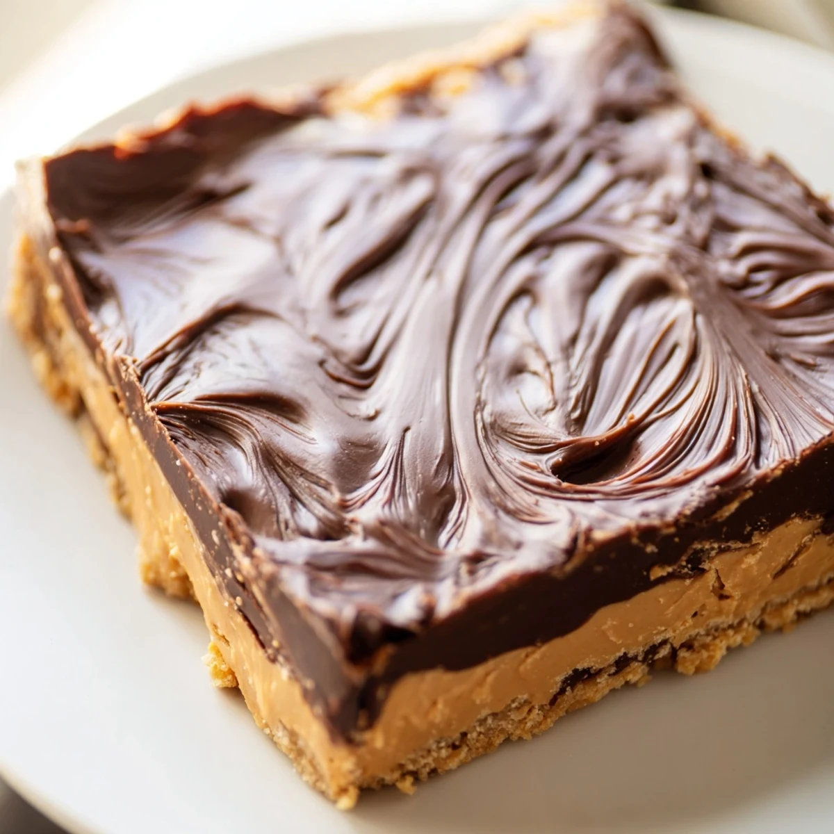 Homemade peanut butter bars featuring a rich semisweet chocolate layer over a buttery graham cracker base