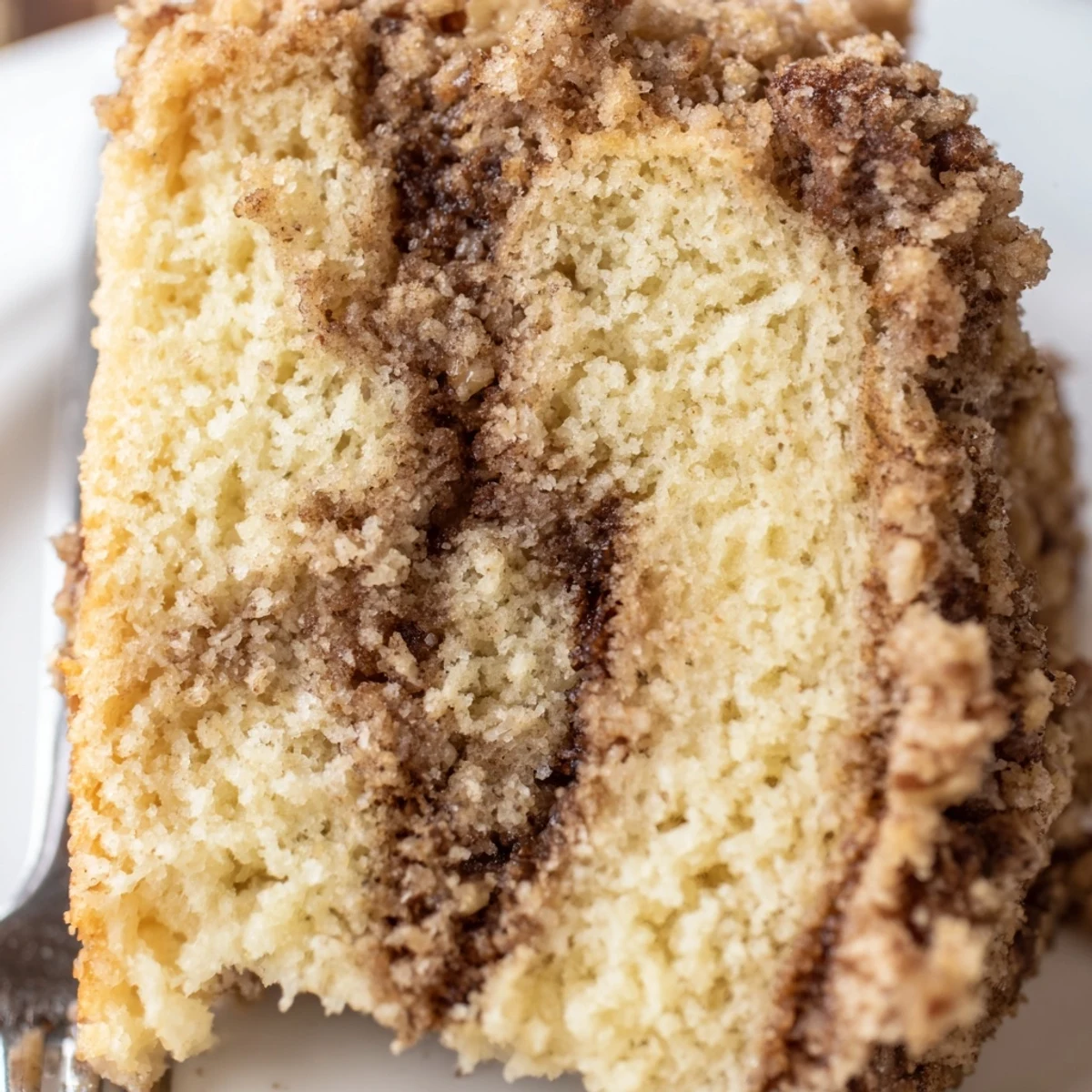 Golden-baked cinnamon pecan crunch coffee cake with swirls of spiced sugar and toasted nuts fresh from the oven