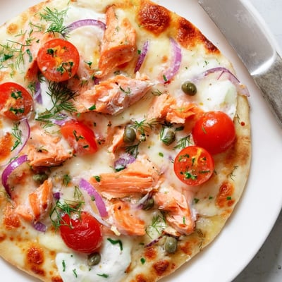 Salmon Tortilla Pizza