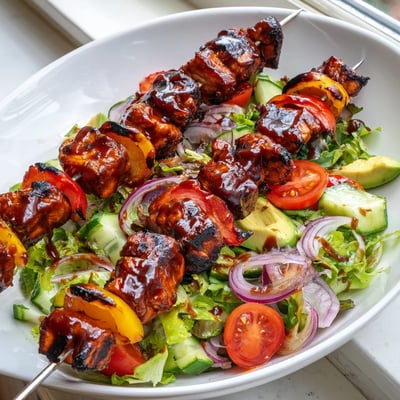 BBQ Chicken Skewer Salad