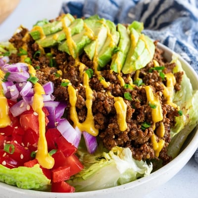 Ground Beef Burger Bowls