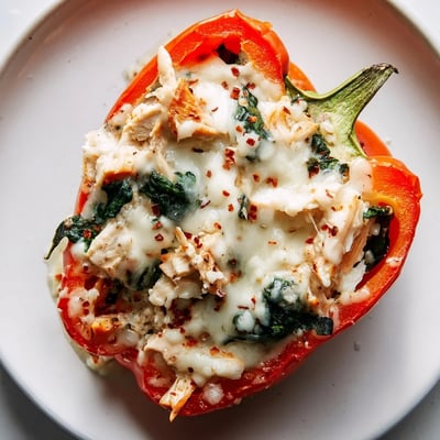 Chicken Florentine Stuffed Peppers